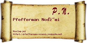 Pfefferman Noémi névjegykártya